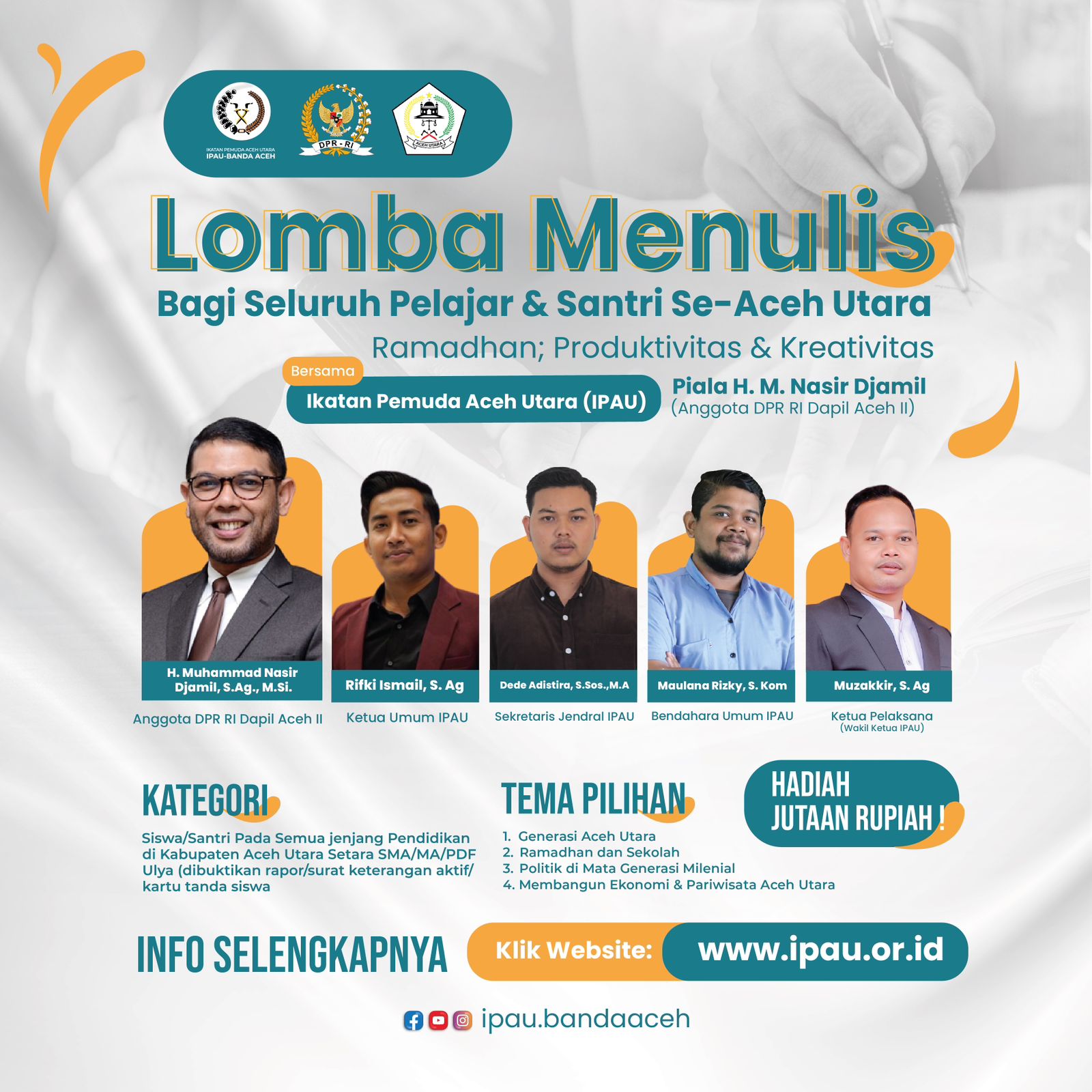 IPAU Banda Aceh Gelar Lomba Menulis: Jemput Ide Emas Generasi Aceh Utara di Bulan Suci