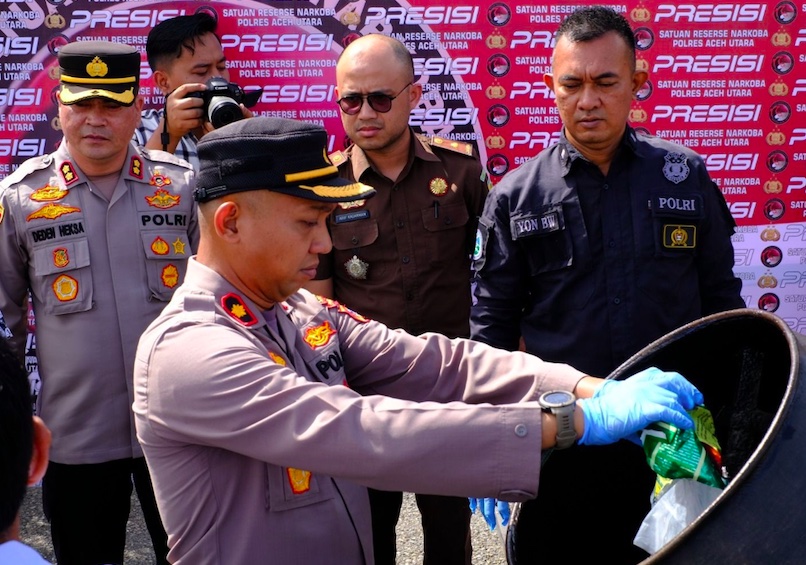 Polisi Musnahkan Narkoba Senilai Rp14,2 Miliar, Ini Pesan Kapolres Aceh Utara