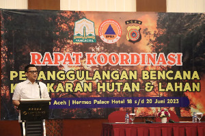 Wakili Kapolda Aceh, Dirreskrimsus Ikuti Rakor Penangulangan Karhutla