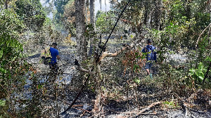 Kebakaran Landa Dua Hektar Lahan di Indrapuri Aceh Besar