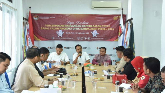 KIP Banda Aceh Gelar Rakor Pencermatan Rancangan Daftar Calon Tetap DPRK