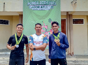 Bripda Tegar Raih Dua Medali Emas Cabang Atletik pada Pomda Aceh 2023