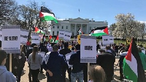 Kelompok Hak Asasi AS Berunjuk Rasa Melawan AIPAC Di Luar Gedung Putih