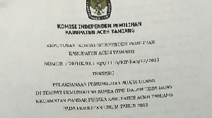 Satu TPS di Aceh Tamiang akan Lakukan PSU, Ini Jadwalnya