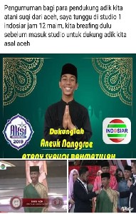 Putra Aceh Jaya, Syauqi lolos di Akademi Sahur Indonesia
