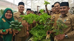 Taman Hidroponik Dinas Pangan Curi Perhatian Bupati Aceh Tengah