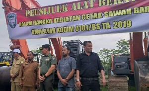 Kodim 0101/BS dan Pemkab Aceh Besar Cetak Sawah Baru