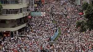 Ratusan Ribu Warga Hongkong Demonstrasi Tolak RUU Ekstradisi Massal