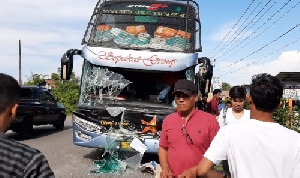 Bus CJH Rombongan Aceh Utara, Tabrakan Di Cot Bate Geulungku