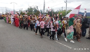 Ribuan Pelajar di Bener Meriah, Ikuti Karnaval Peringatan HUT RI 74
