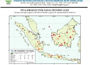 15 Titik Panas Terpantau di 5 Kabupaten di Aceh