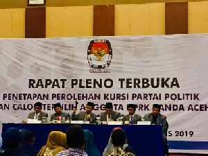 KIP Banda Aceh Tetapkan 30 Anggota DPRK Banda Aceh Periode 2019-2024 Terpilih