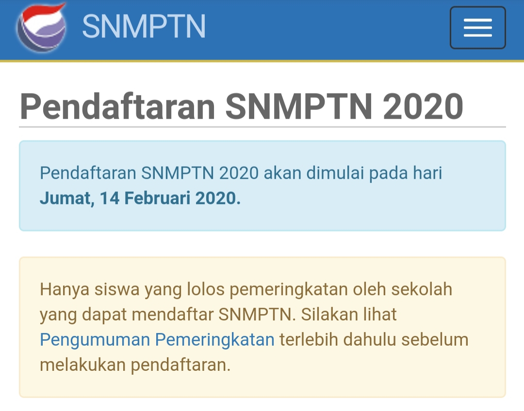 Pendaftaran SNMPTN 2020 Dimulai, Ini Tahapannya