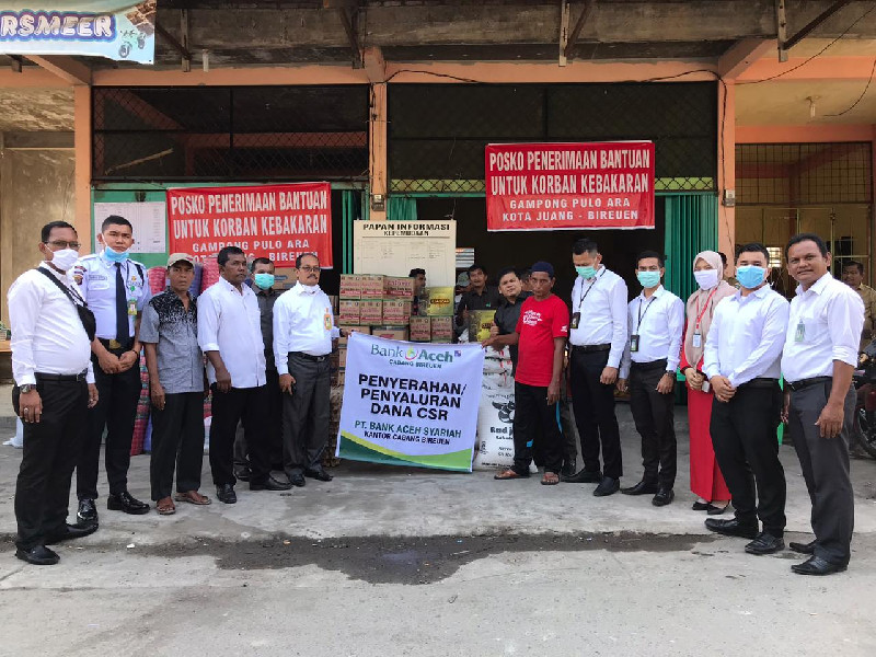 Bank Aceh Syariah Cabang Bireuen, Bantu Korban Kebakaran Pulo Ara