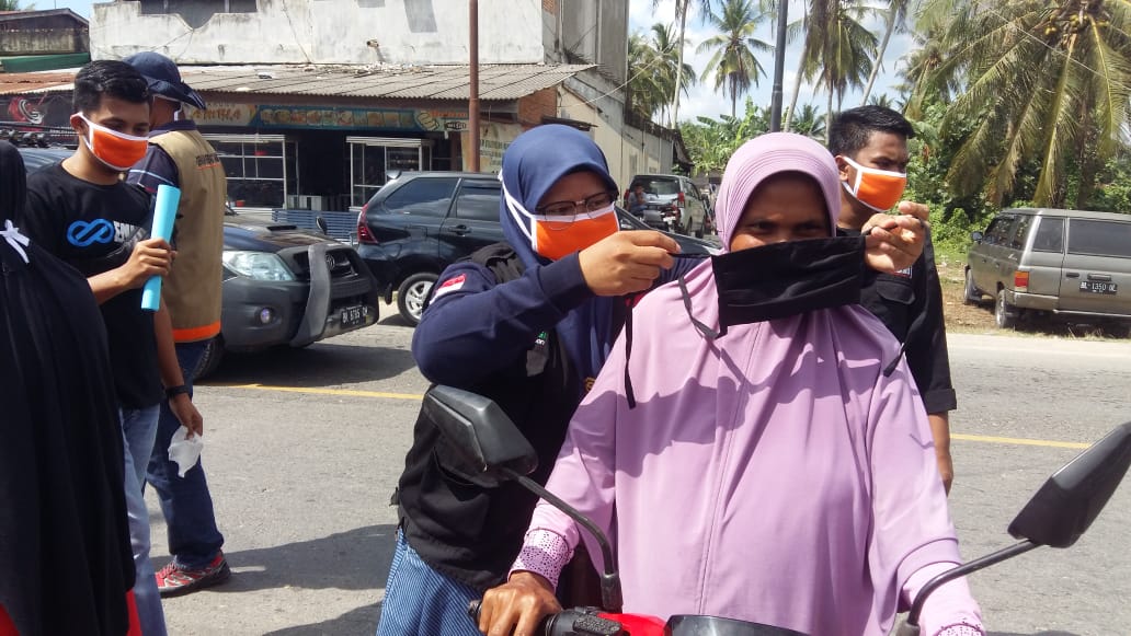 Cegah Corona, 9 Lembaga Lakukan Aksi Bersama di Pasar Pekanan Manyak Payed