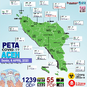 Peta Covid-19 Aceh Tanggal 6 April 2020