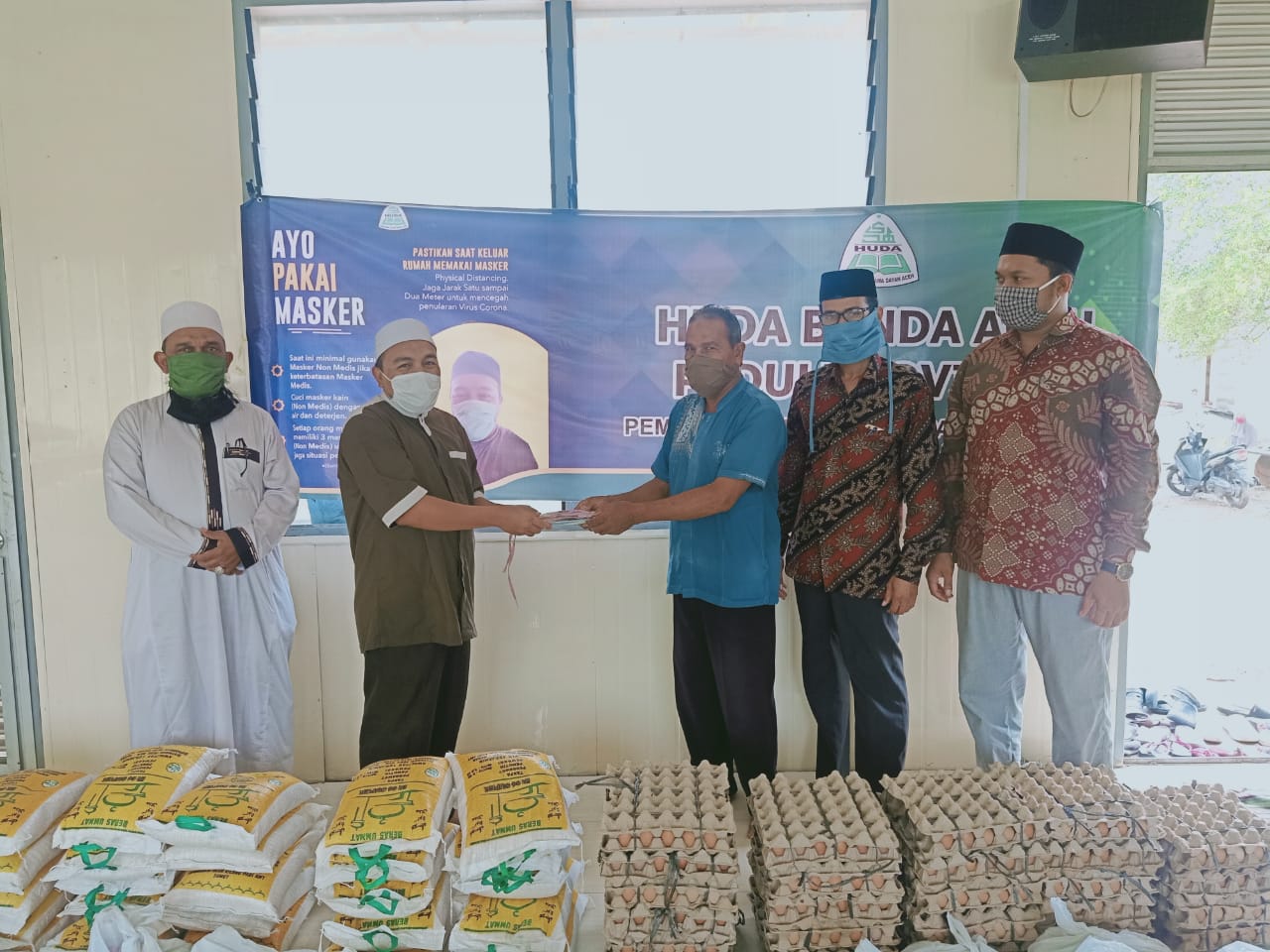 Pandemi Covid-19, PW HUDA Banda Aceh Salurkan Bantuan Sembako dan Masker ke Masyarakat