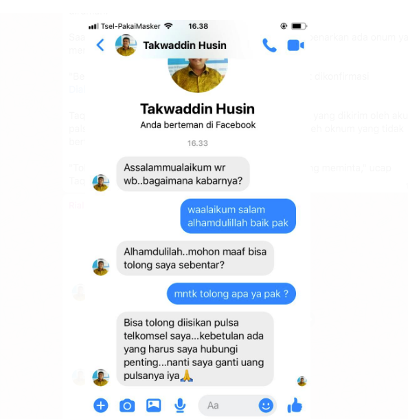 Akun Facebook Kepala Ombudsman Aceh Dipalsukan