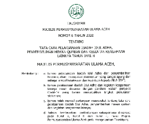 MPU Aceh Bolehkan Salat Idul Adha Berjamaah di Masjid