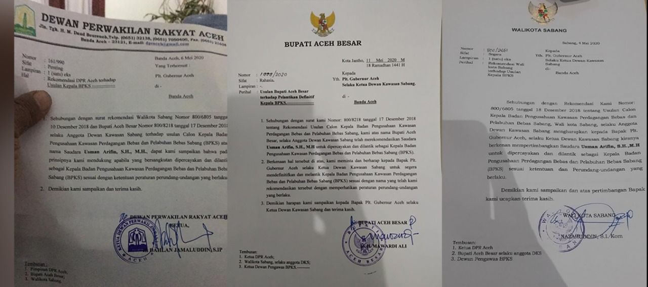 Bupati Aceh Besar dan Wali Kota Sabang Minta Usman Arifin Dilantik Jadi Kepala BPKS