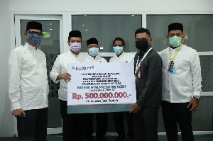 Bank Aceh Syariah Setor Zakat Penghasilan ke BMA