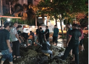 Pipa PDAM Banda Aceh Banyar Bocor karena Hujan Badai