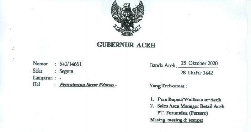 Pemerintah Aceh Cabut Kebijakan Kendaraan Pengguna BBM Berstiker Khusus