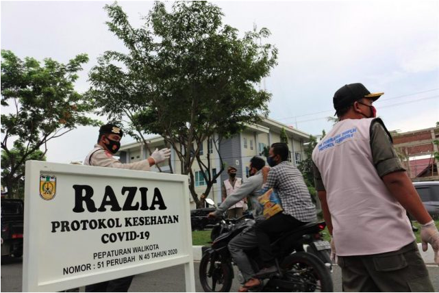 Tim Protokol Kesehatan Banda Aceh Menindak 56 Pelanggar