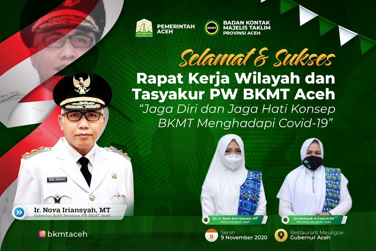 Besok, Gubernur Akan Buka Rakerwil dan Tasyakur BKMT Aceh
