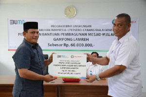 CSR Rp60 juta dari Pelindo 1 Teruntuk Masjid Malahayati
