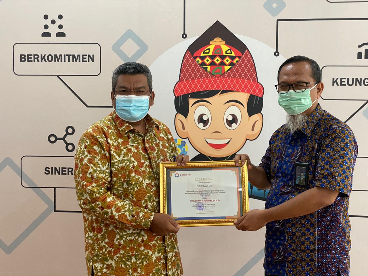 Ombudsman RI Perwakilan Aceh Beri Apresiasi Penghargaan Kepada PLN Aceh
