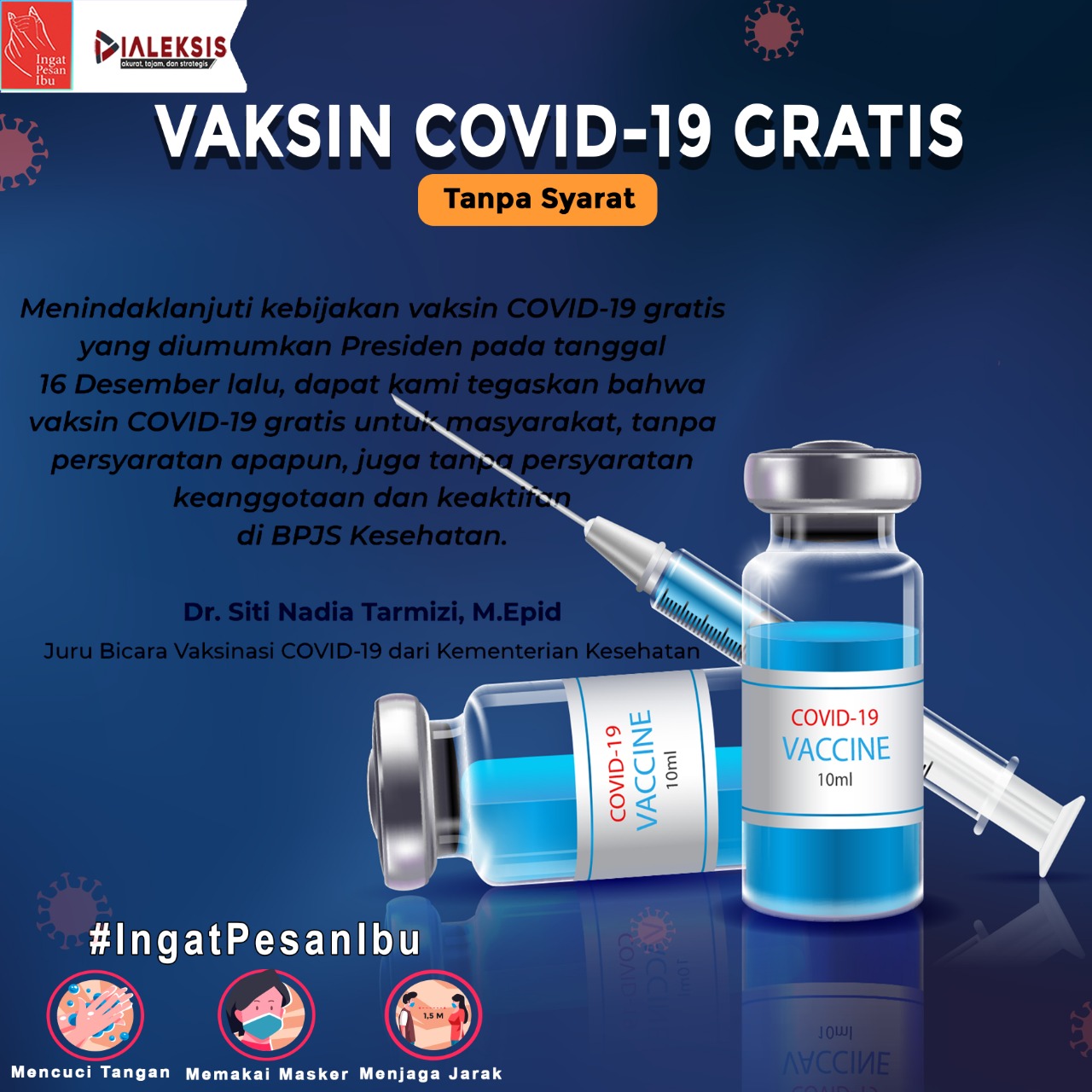 Vaksin Covid-19 Gratis Tanpa Syarat