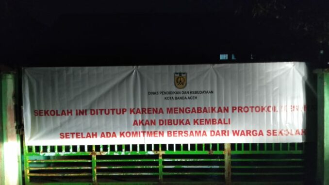 Abaikan Protokol Kesehatan, Tiga Sekolah di Banda Aceh Ditutup