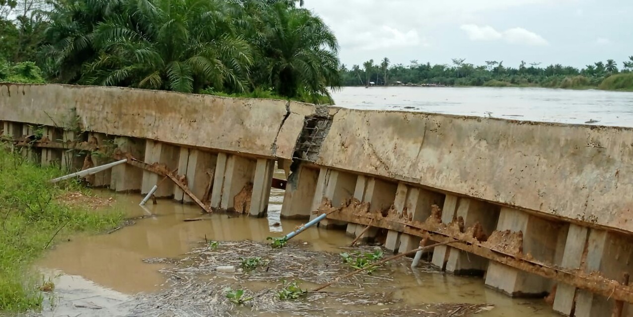 Setahun Dibangun, Proyek Pengaman Tebing Sungai Tamiang di Rantau Pakam Patah
