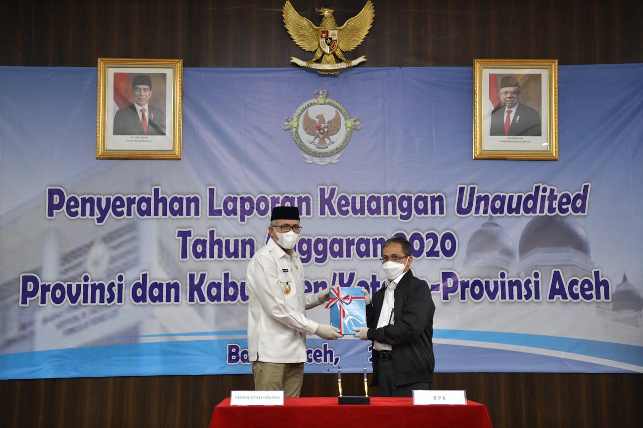 Gubernur Serahkan Laporan Keuangan Pemerintah Aceh Tahun 2020 kepada BPK RI