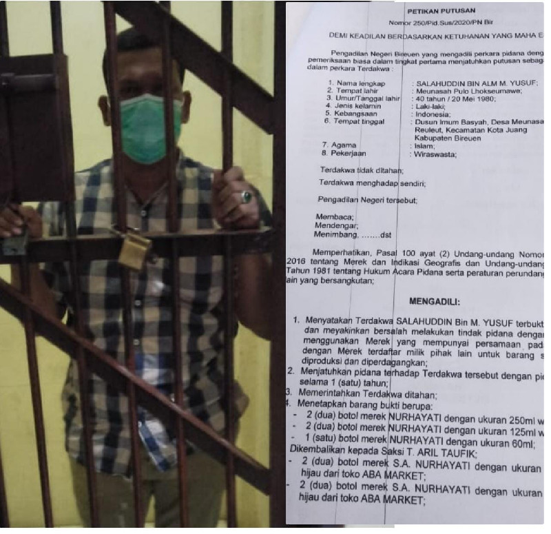 Dilapor Pengusaha Medan, Owner Minyak Gosok S.A Nurhayati Bireuen Divonis Setahun Penjara