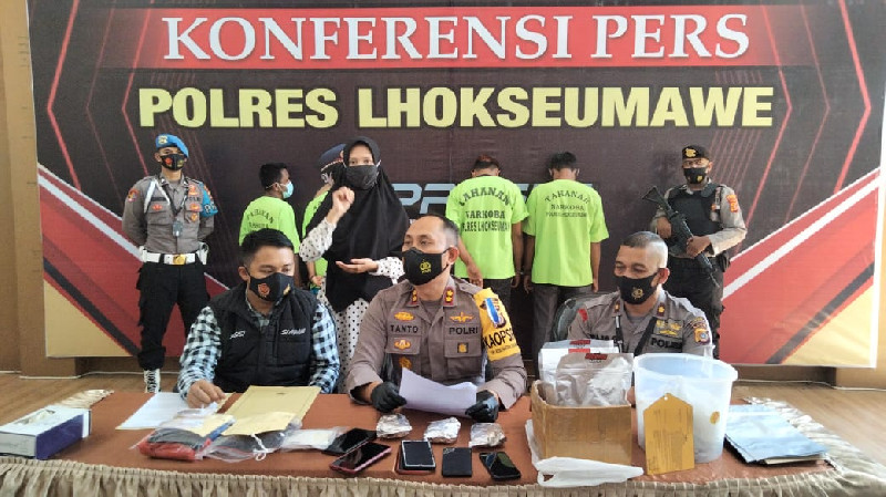 Polres Lhokseumawe Ungkap Penyeludupan Ganja ke Jakarta