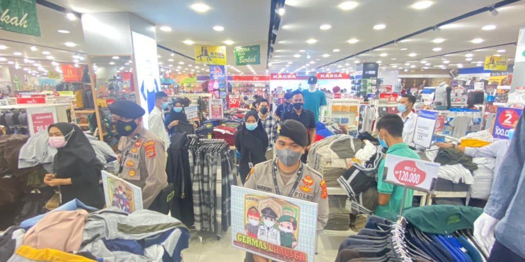 Polres Lhokseumawe Kembali Cek Penerapan Prokes di Pusat Perbelanjaan