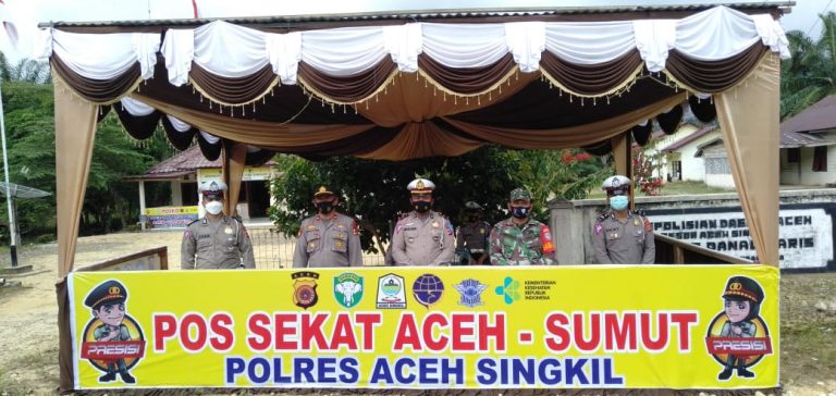 Cegah Mudik, Polres Aceh Singkil Tutup Akses Jalan Aceh-Sumut
