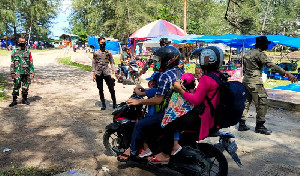 Libur Lebaran, Personel Gabungan Laksanakan Sosialisasi Prokes di Lokasi Wisata