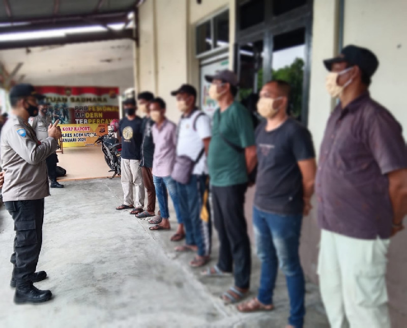 Berantas Preman, Polres Aceh Utara Amankan 7 Juru Parkir Liar