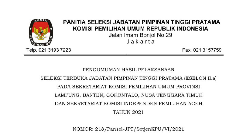 Ini Dia Nama-Nama Kandidat Sekretaris KIP Aceh