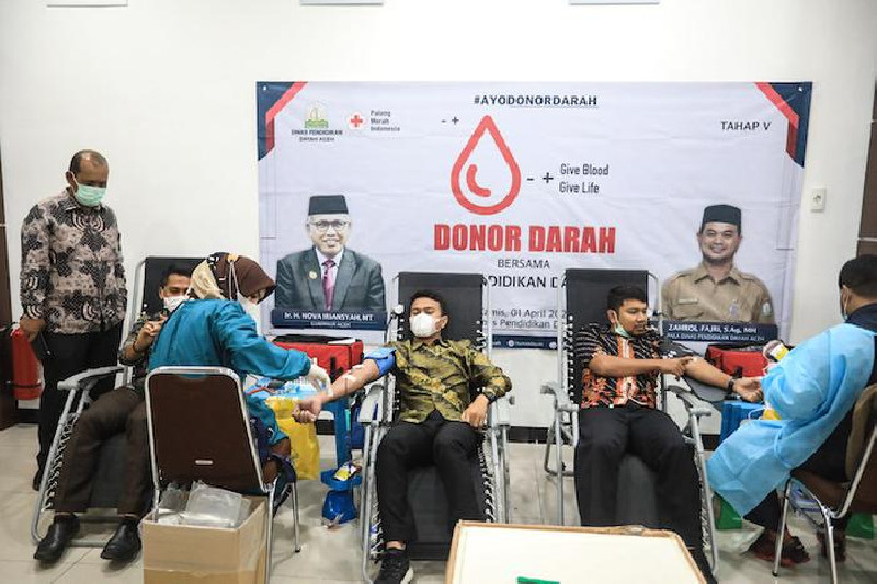 Donor Darah Tahap V, Dinas Dayah Aceh Berhasil Sumbang 29 Kantong