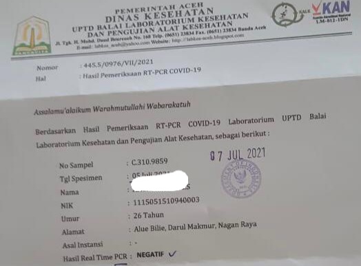 Polda Aceh Amankan Penumpang Pesawat Palsukan Data Tes PCR