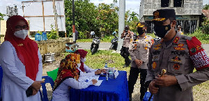 Gerai Vaksinasi Presisi Polsek Indrapuri Ditinjau Kapolda Aceh