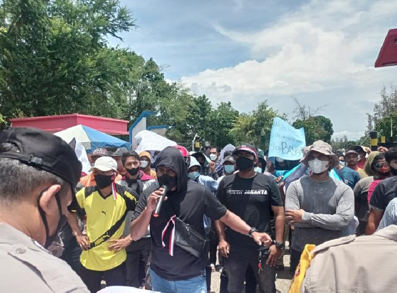 Demo PAG di Lhokseumawe Berlangsung Panas, 1 Orang Diamankan Petugas