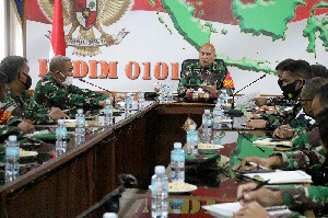 Dandim 0101/Aceh Besar Pimpin Rakor Penerapan Protkes Covid-19