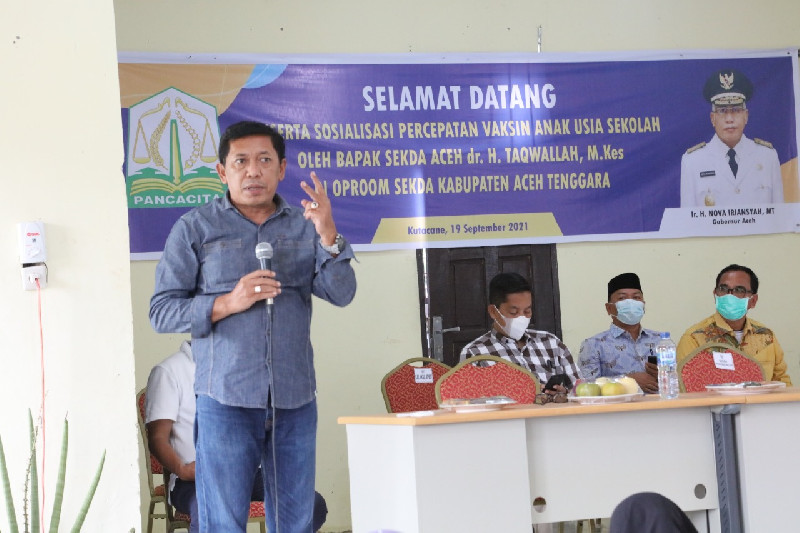 Kadisdik Aceh Ultimatum Kepala Sekolah Segera Lakukan Vaksinasi Siswa