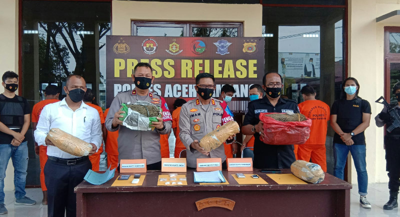 Transaksi Narkoba, Empat Warga Lhokseumawe Diciduk Polisi di Aceh Tamiang