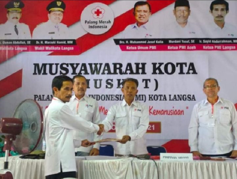Sayid Abdurrahman Terpilih Lagi Sebagai Ketua PMI Kota Langsa